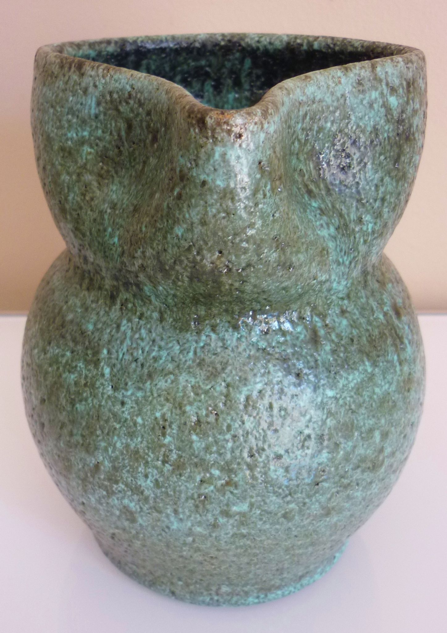 Zoomorphic pitcher in fat lava ceramic, signed Accolay, 1960s/1970s