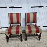 Paire de chaises Louis XIII en chêne