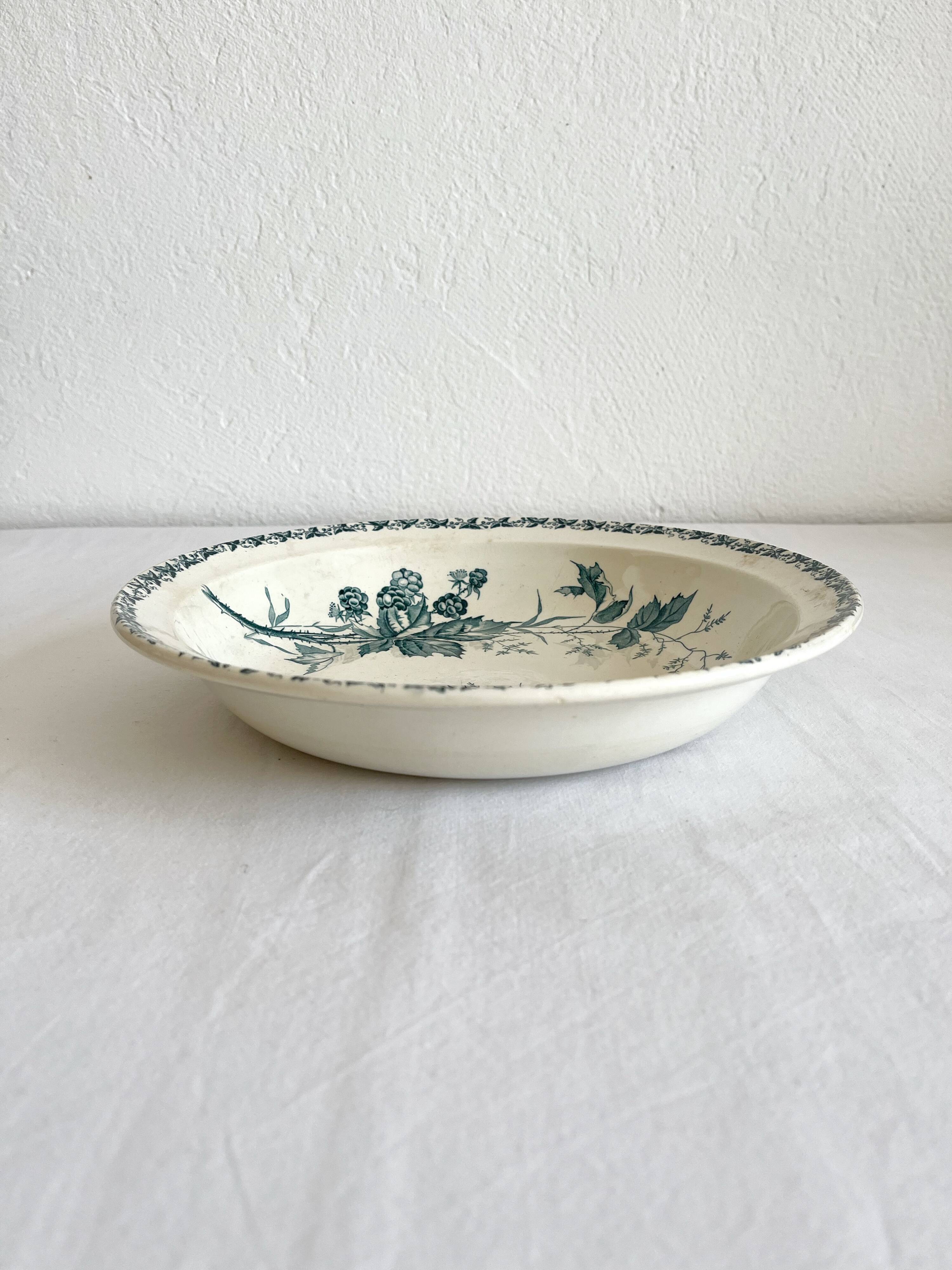 Deep ironstone dish, Mûre, Badonviller, circa 1900