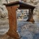 Vintage French wooden bench from the 1920s – Solid beech bench with backrest.