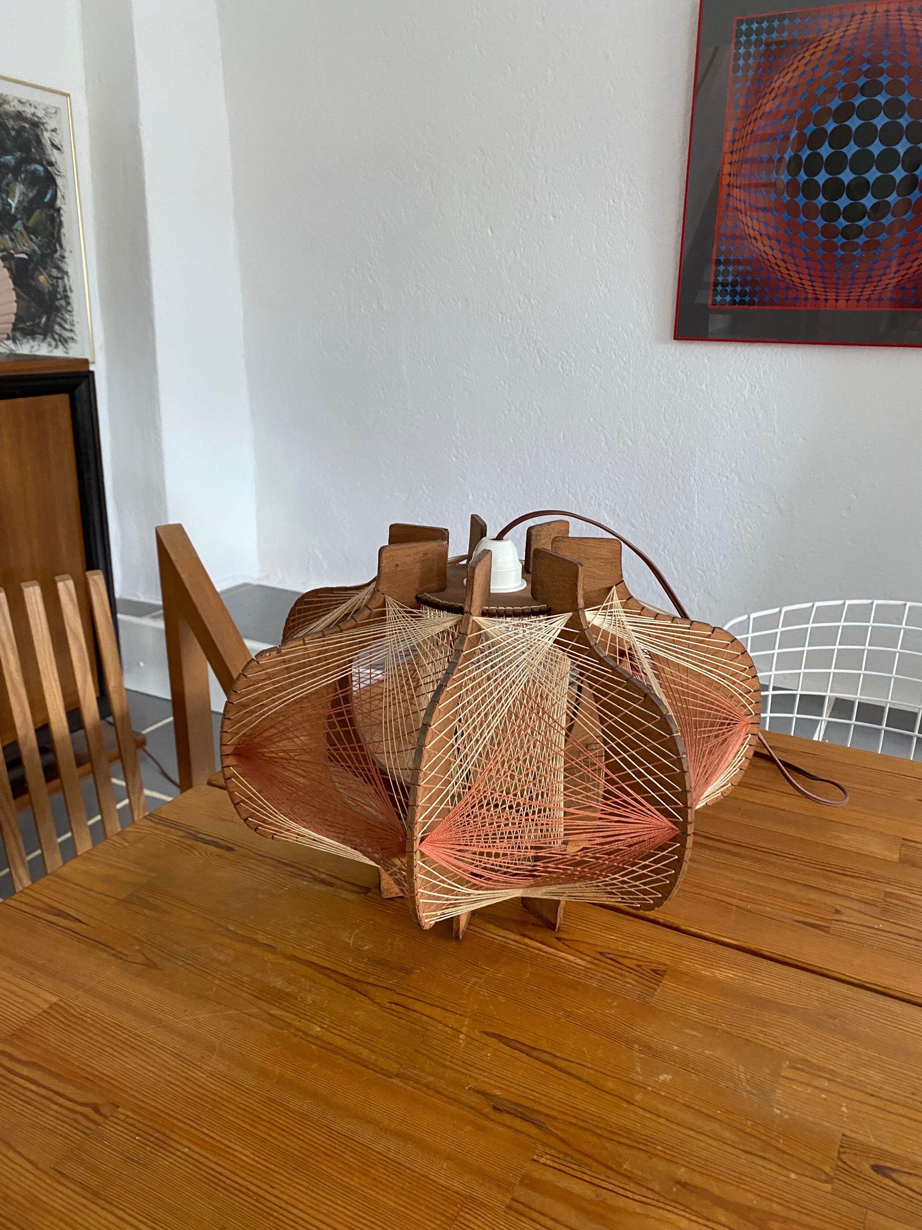 Wooden suspension and vintage wire