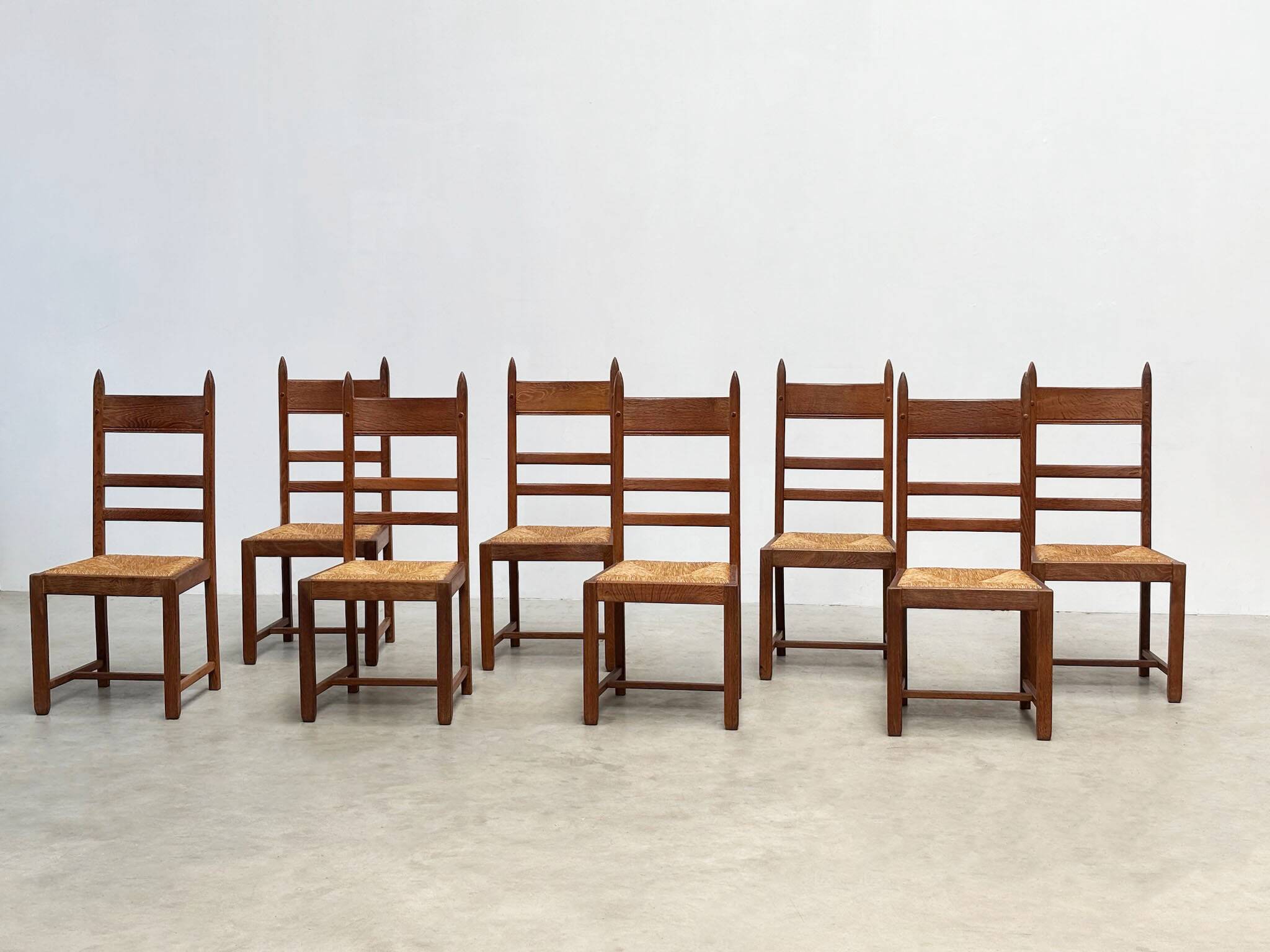 Set of eight French dining chairs