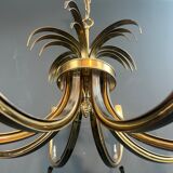 Lustre ananas en métal brossé et métal doré