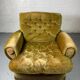 Fauteuil club vintage en tissu vert