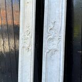 Pair of Louis XV pilasters in Carrara marble, 18th century