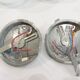 Vintage opaline ceiling lamp pair
