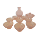 Set of 8 pink flared glasses and carafe