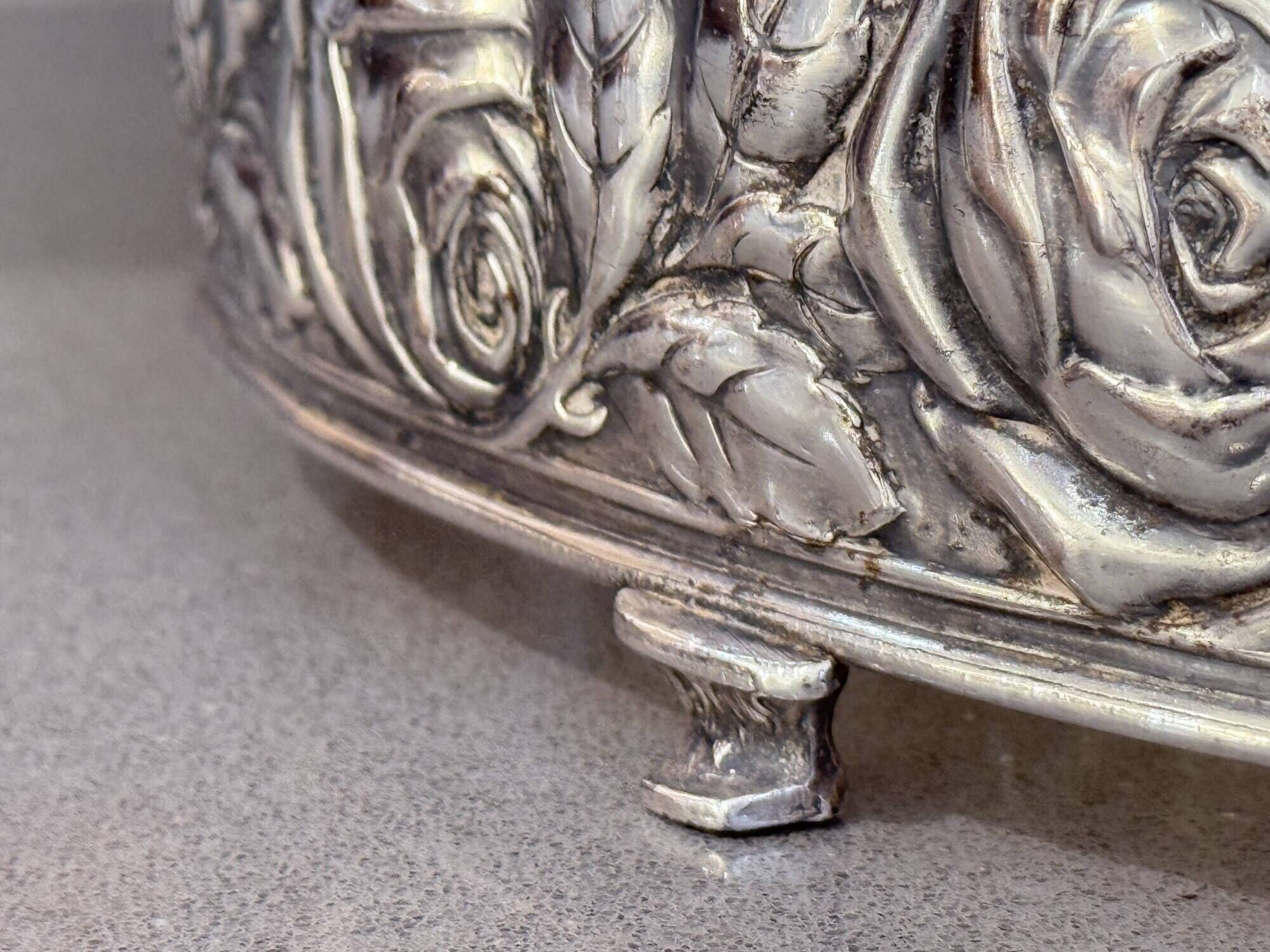 Antique Silver Cup Rose Silver & Crystal Jardiniere Decorative Bowl Cup