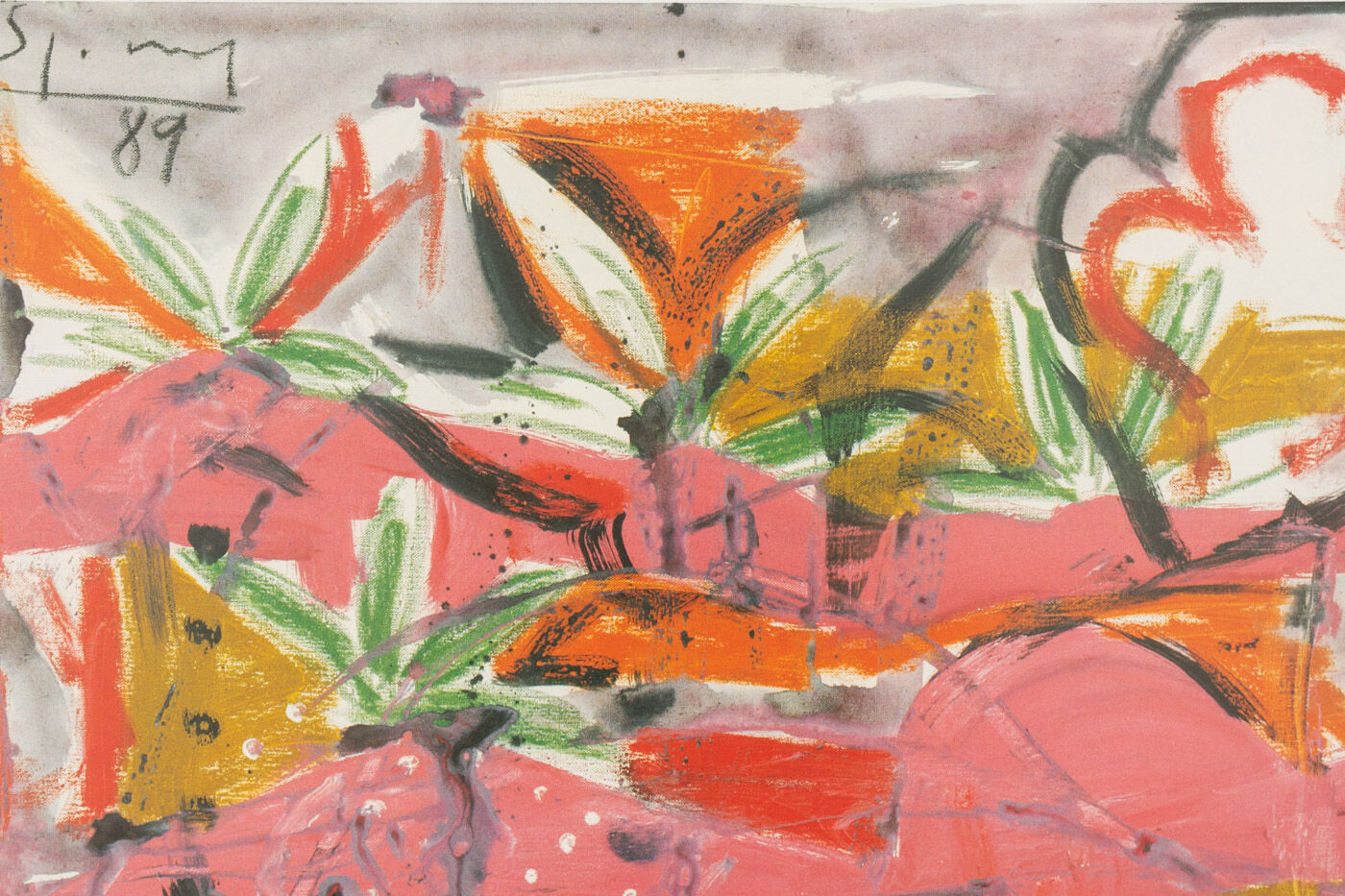 Garden, color lithograph