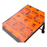 Céramique Capron Vallauris orange et noire - table basse