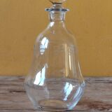 Antique engraved glass carafe - wine pitcher