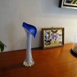 Murano glass vase twisted flower neck