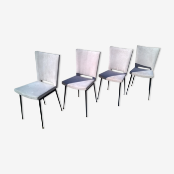 Quatre chaises Colette Gueden suedine