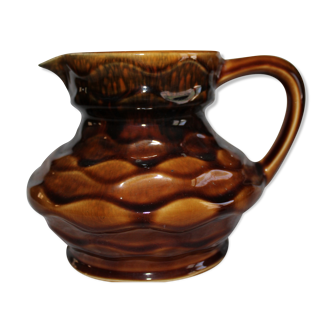 Sarreguemines pitcher in barbotine