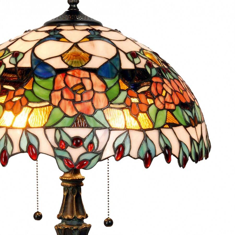 Round Tiffany table lamp Roses