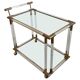 Modern mid-century bar cart in lucite, bronze, and glass, 1970s