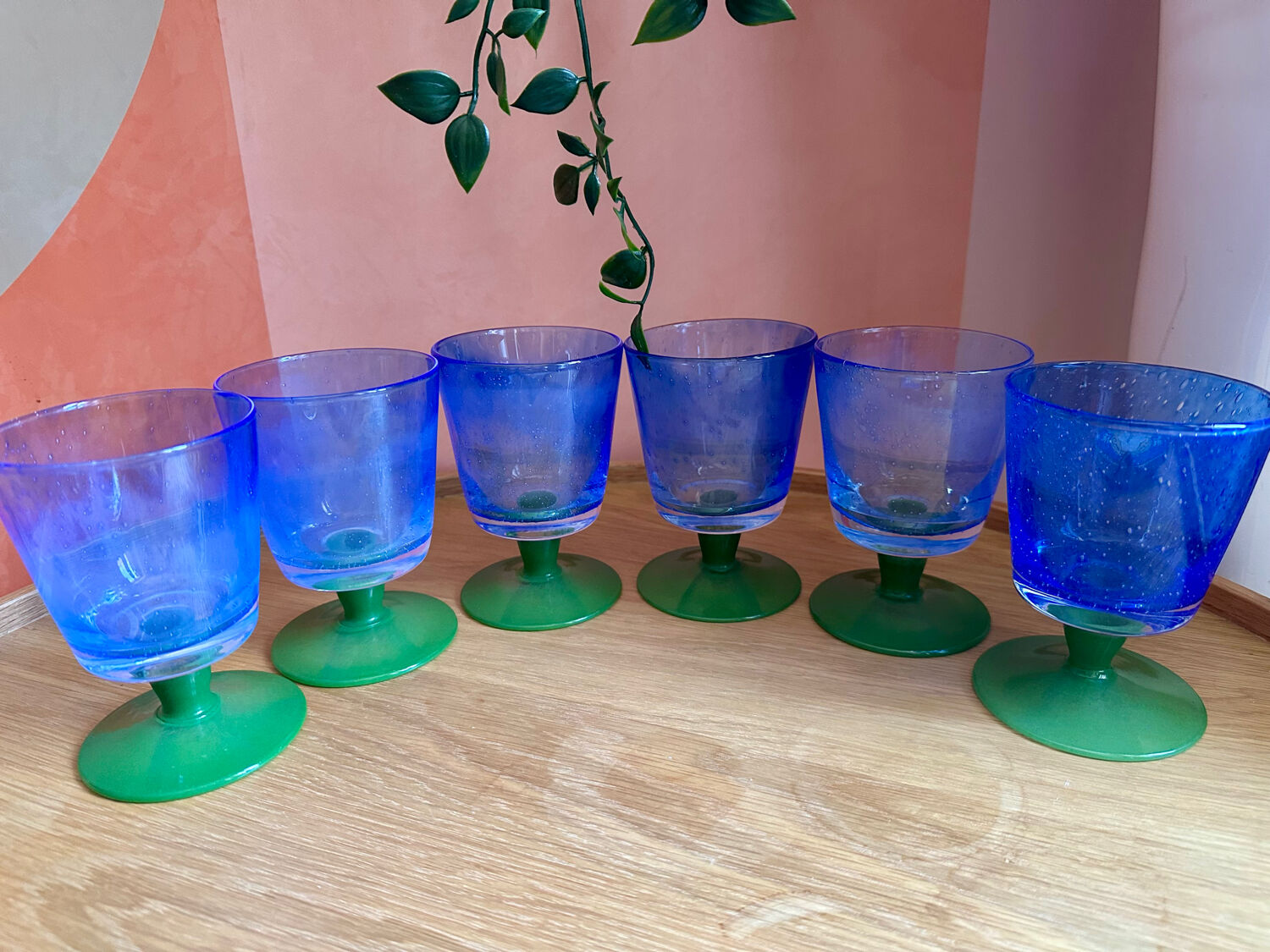 6 verres bullé Villeroy & Boch Serra Blue