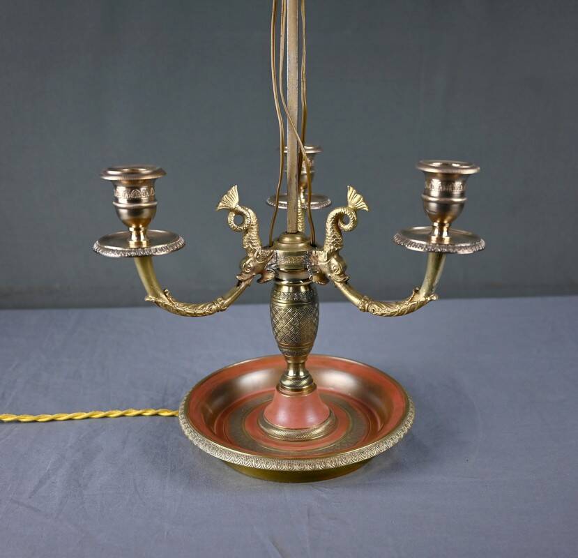 Bronze Bouillotte Lamp, Restoration Style – Early 20th Century
