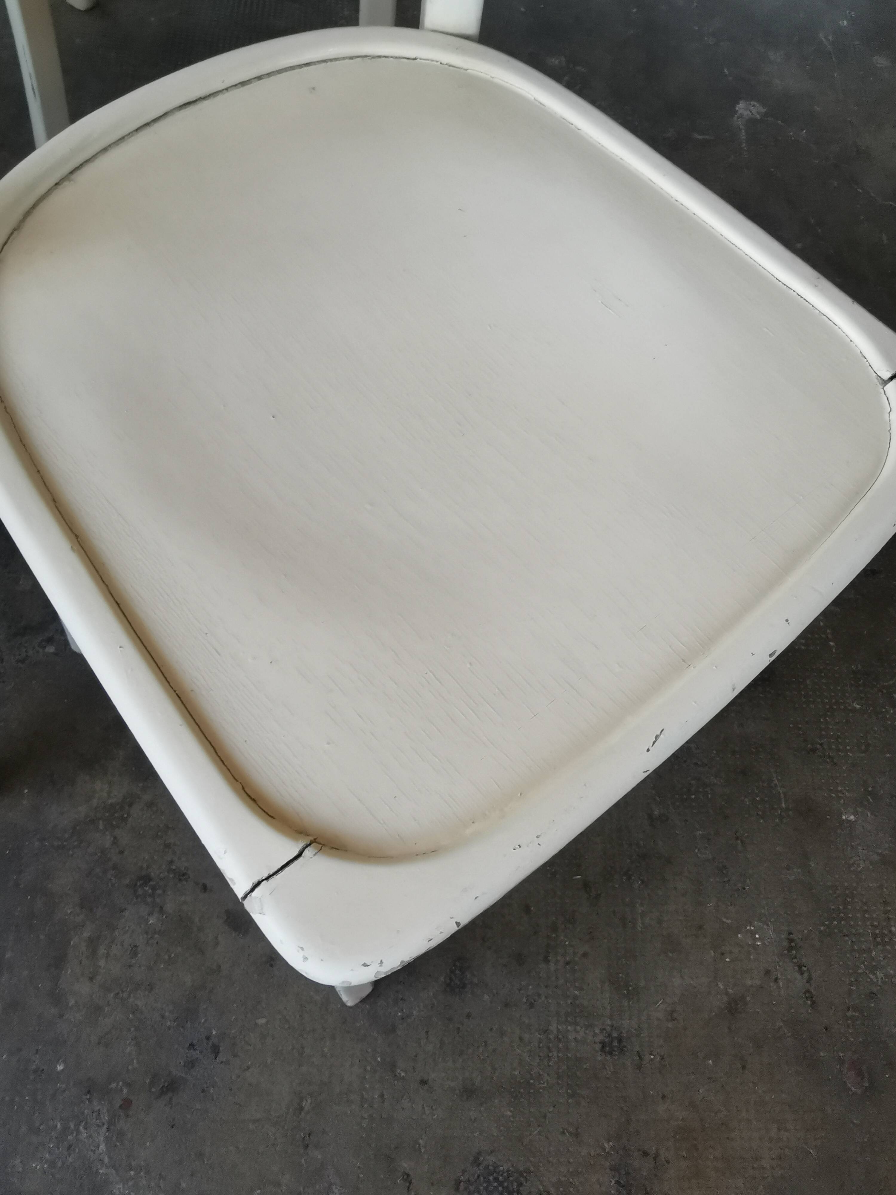 Set de 6 chaises bistrot vintages blanches