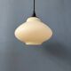 Mid-century milk glass pendant light attributed to Louis Kalff
