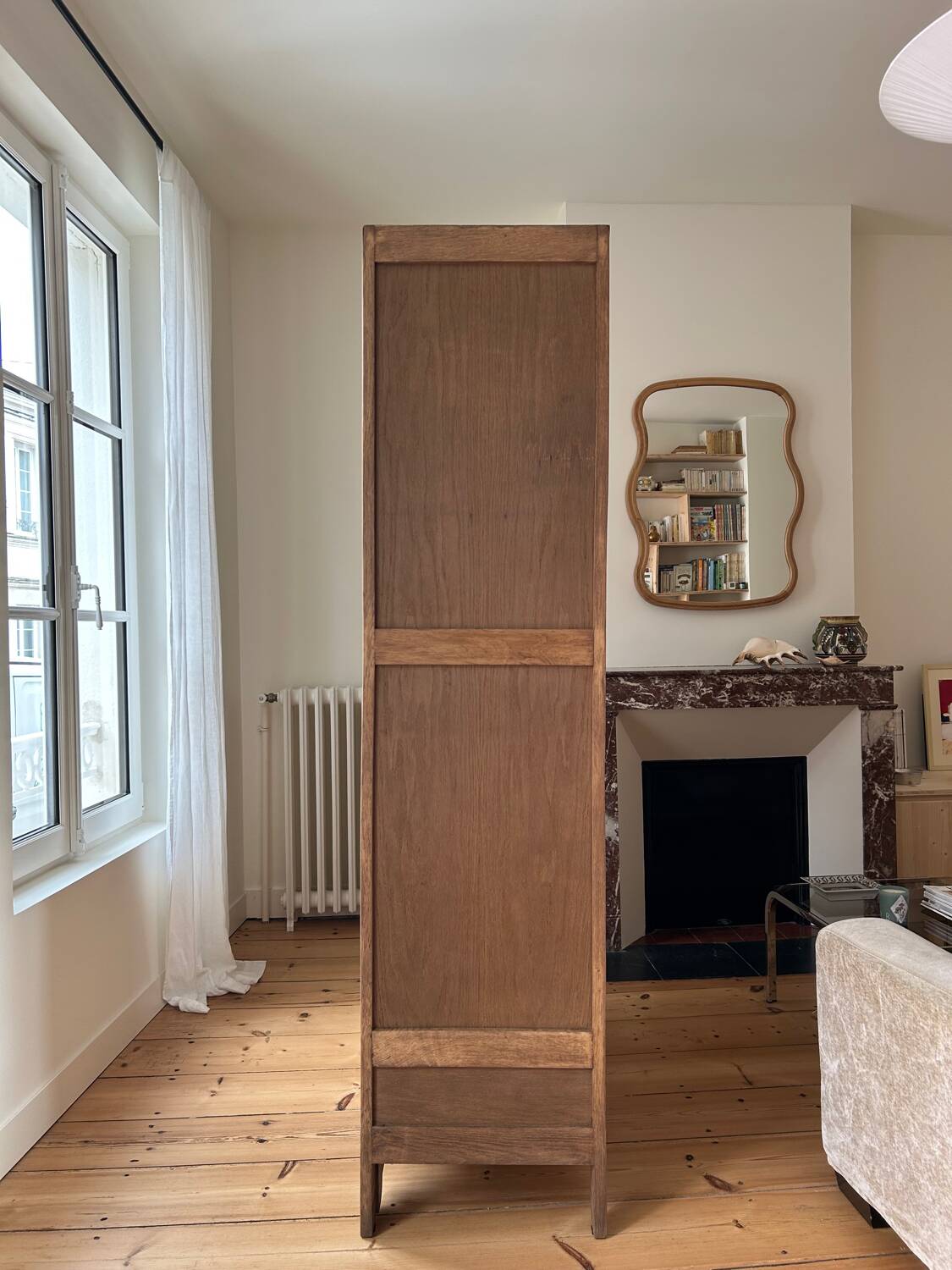 Art Deco style wardrobe in raw oak