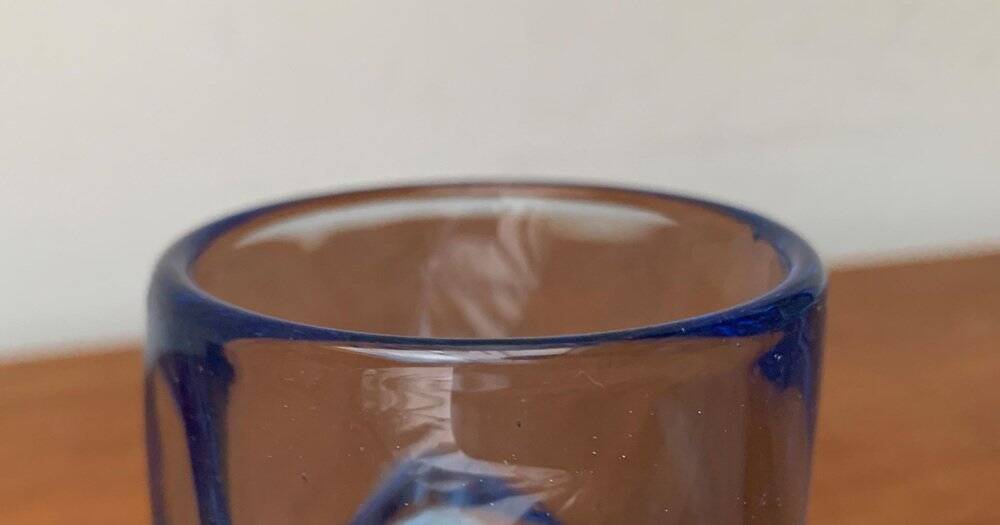 Blue glass vase model 20064 in Mid-Century style by Vladislav Urban for Hermanova Hut, 1960s.