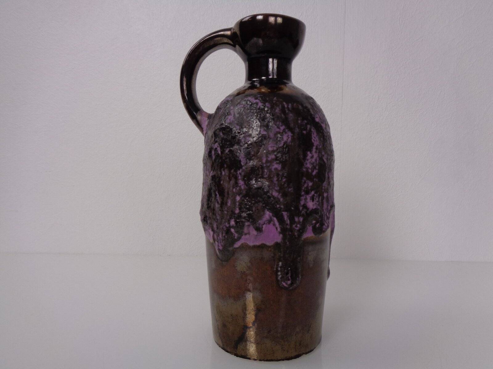 Purple & Gold Lava 321/3 Ceramic Vase from Ruscha, 1960s