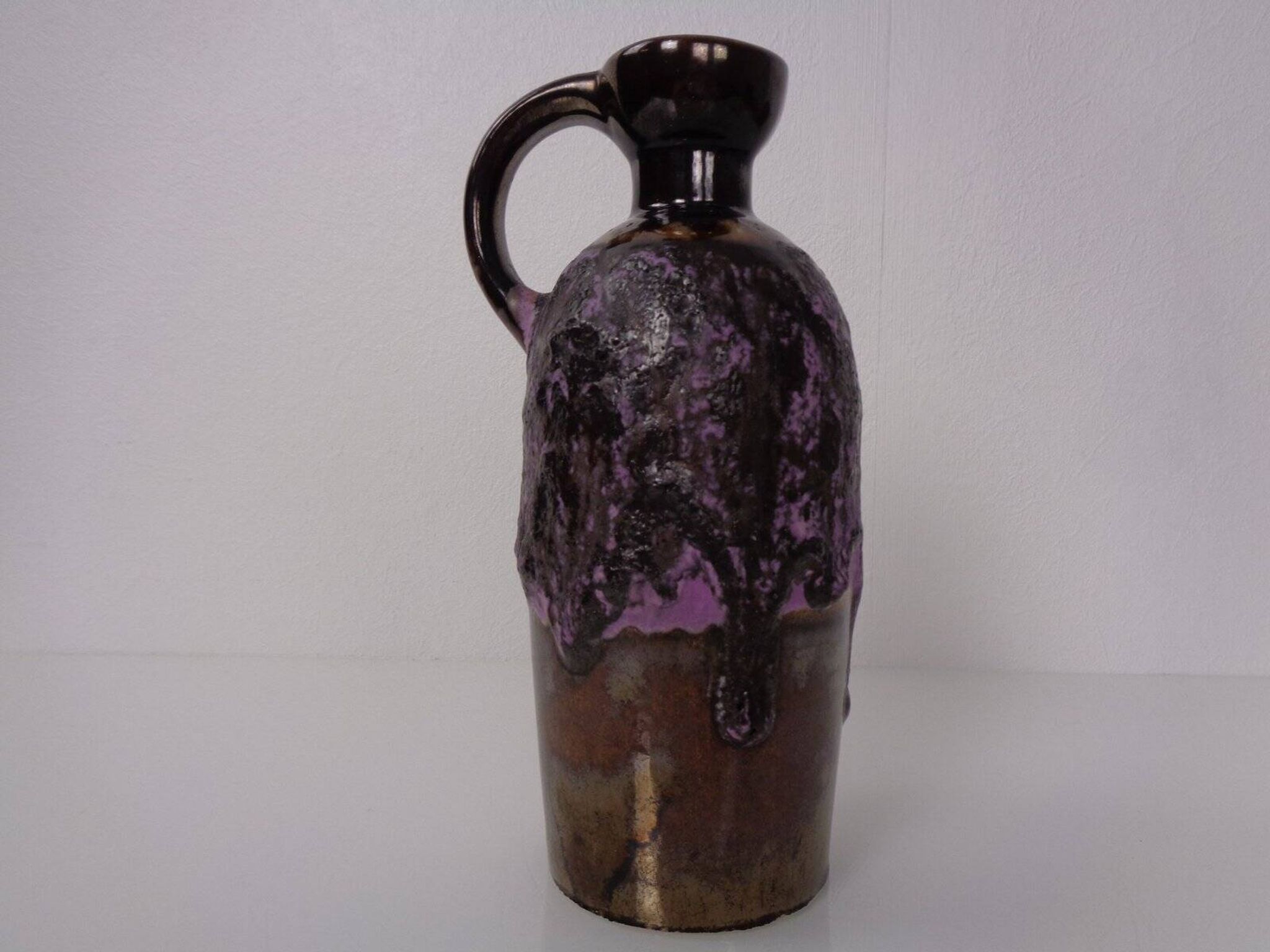 Purple & Gold Lava 321/3 Ceramic Vase from Ruscha, 1960s