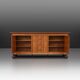 Art Deco brutalist Belgian Oak and Brass Sideboard, 1940s