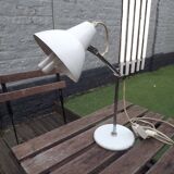 Lampe métal blanche 70' articulée vintage