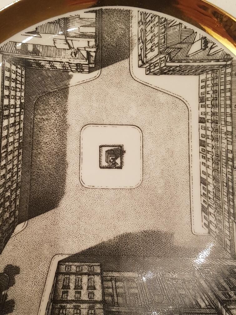 2 fornasetti porcelain plates