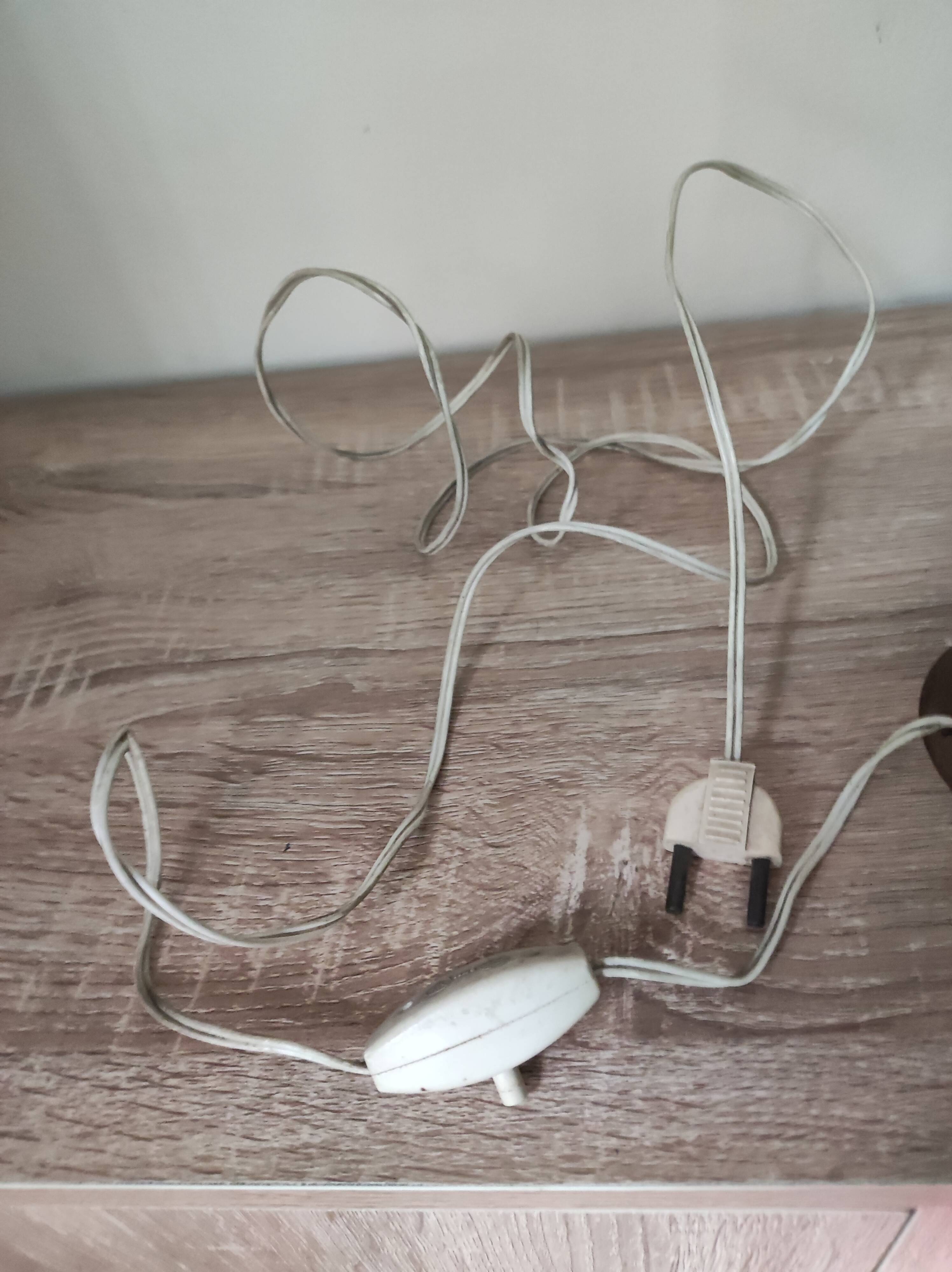 Night light diabolo teak brass opaline Philips Scandinavian design