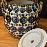 Enameled stoneware pot with lid