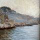 The tide gauge, oil on wood, seascape in Marseille, 20th century