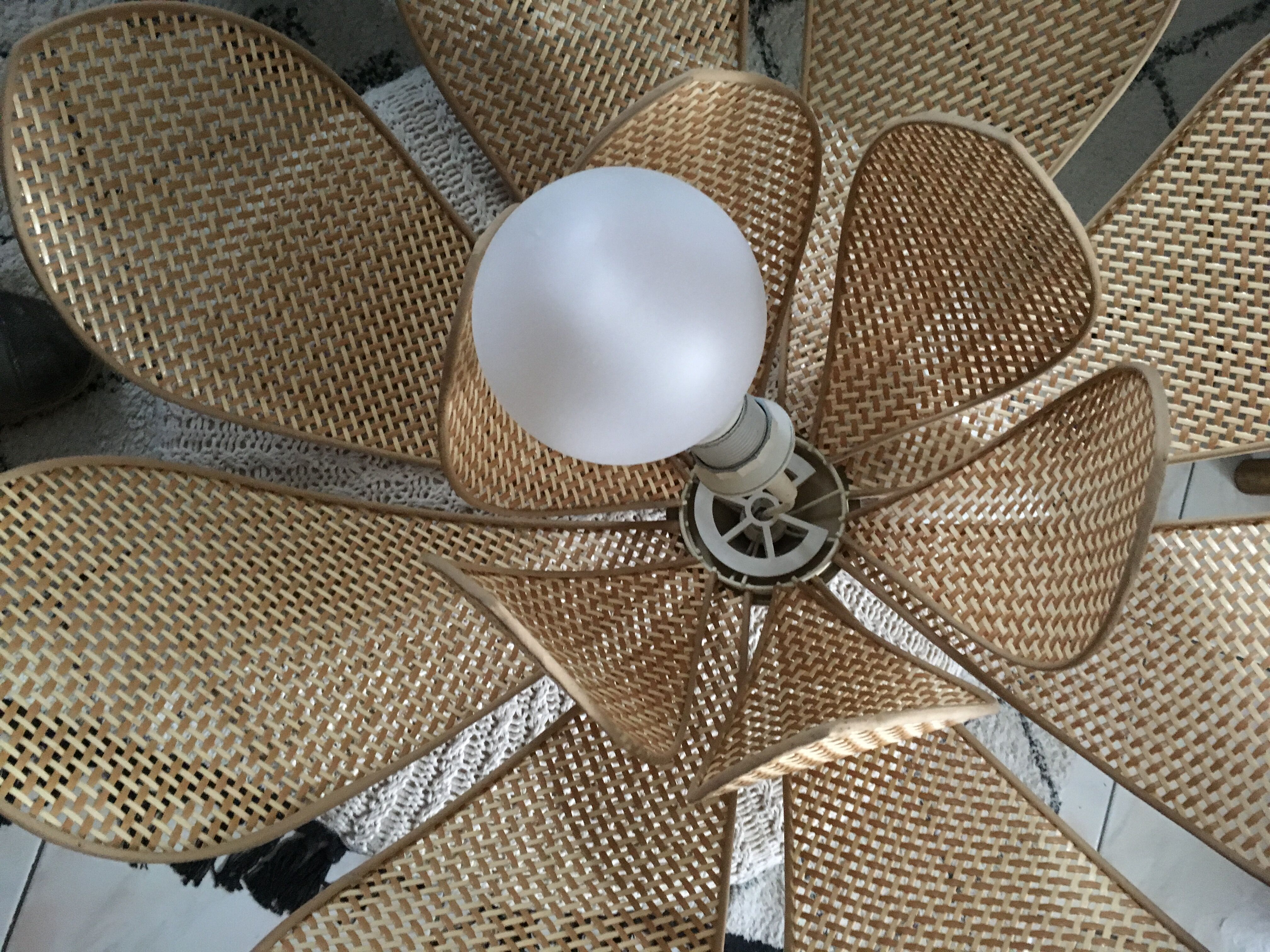 Flower hanging caning vintage rattan