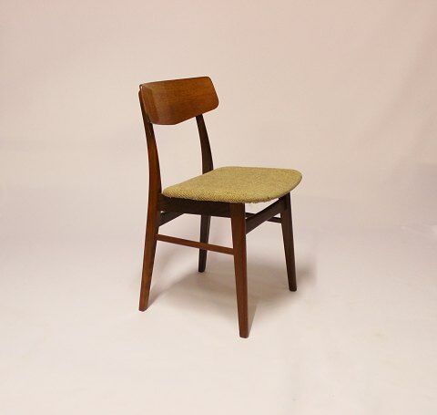 Chair in teak and wool