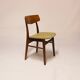 Chair in teak and wool