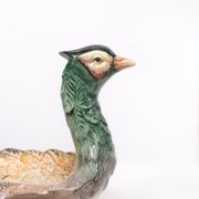 Mid century modern large Italian ceramic Peacock platter