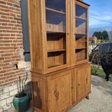 Display cabinet, solid oak, 1970s.