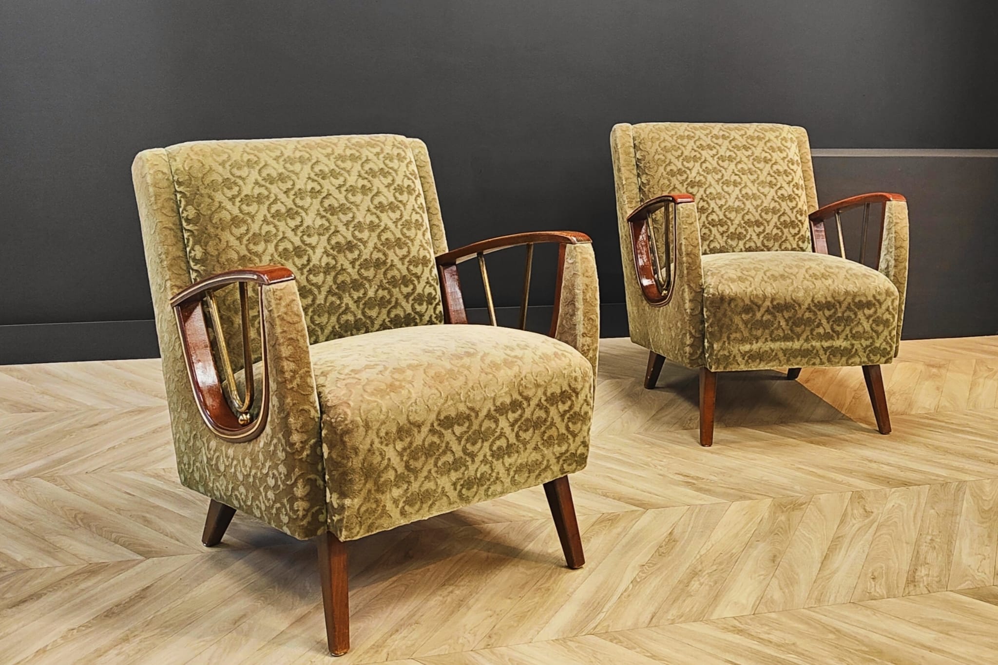 Two mid century armchairs