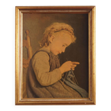 Tableau « Le Portrait de la jeune fille », design scandinave, 19e siècle, d'Albert Anker