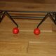 Patère 4 boules rouge
