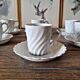 Haviland Torse Blanc porcelain, 12 cups and accessories. Limoges