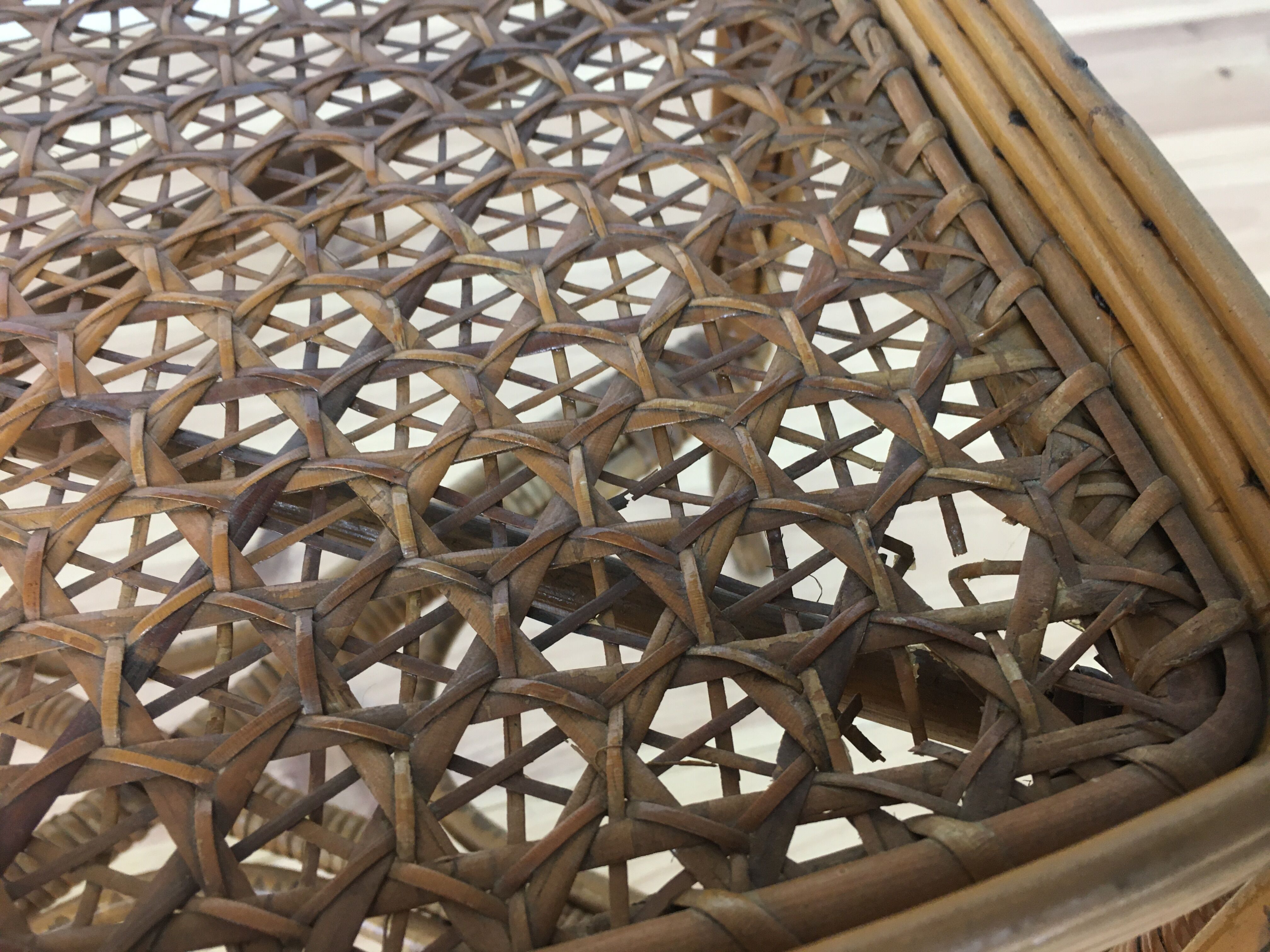 Side table or rattan and canning service