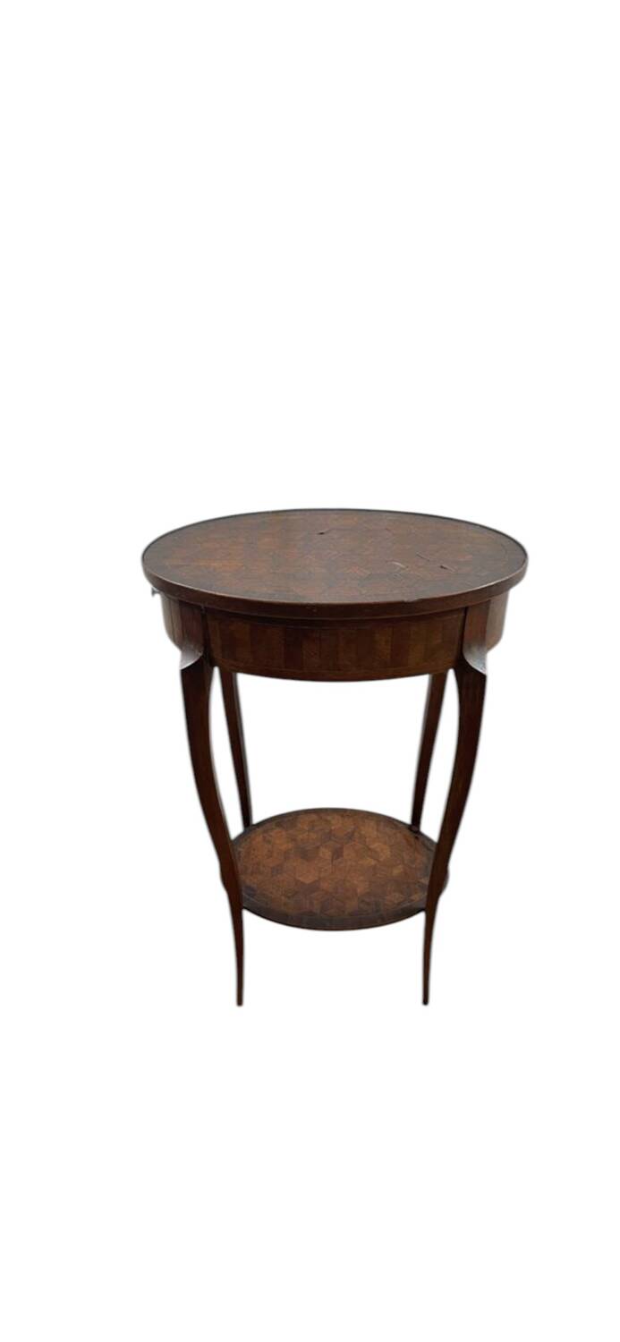 Louis XV style marquetry pedestal table-509012