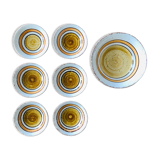 Salad bowl and 6 ceramic cups from Gien