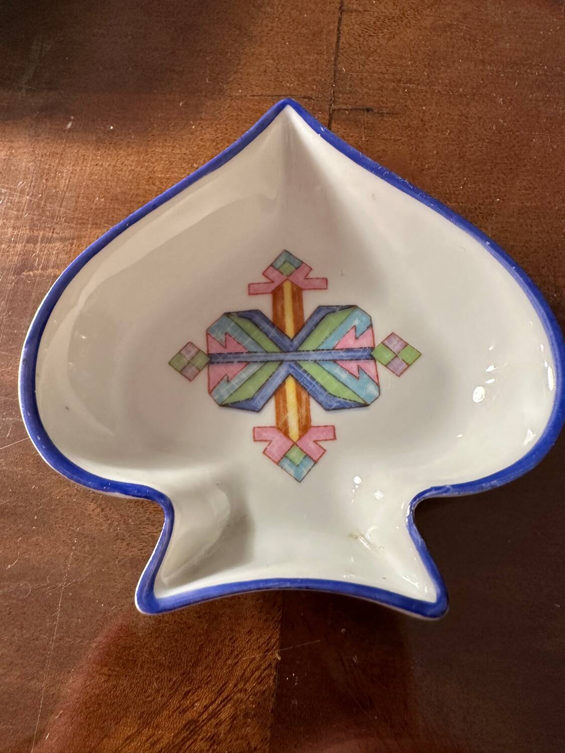 Bridge Table Ashtray - Ace of Spades - Vintage Porcelain Artoria Limoges