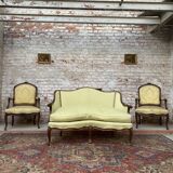 Sofa in natural wood style Louis XV XIX th century
