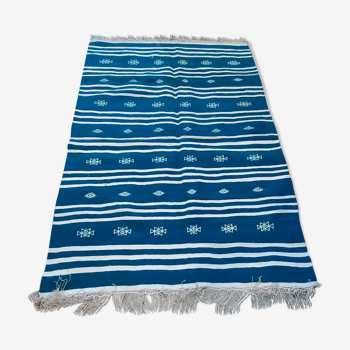 Blue carpet, Moroccan carpet, handmade carpet 150/100cm