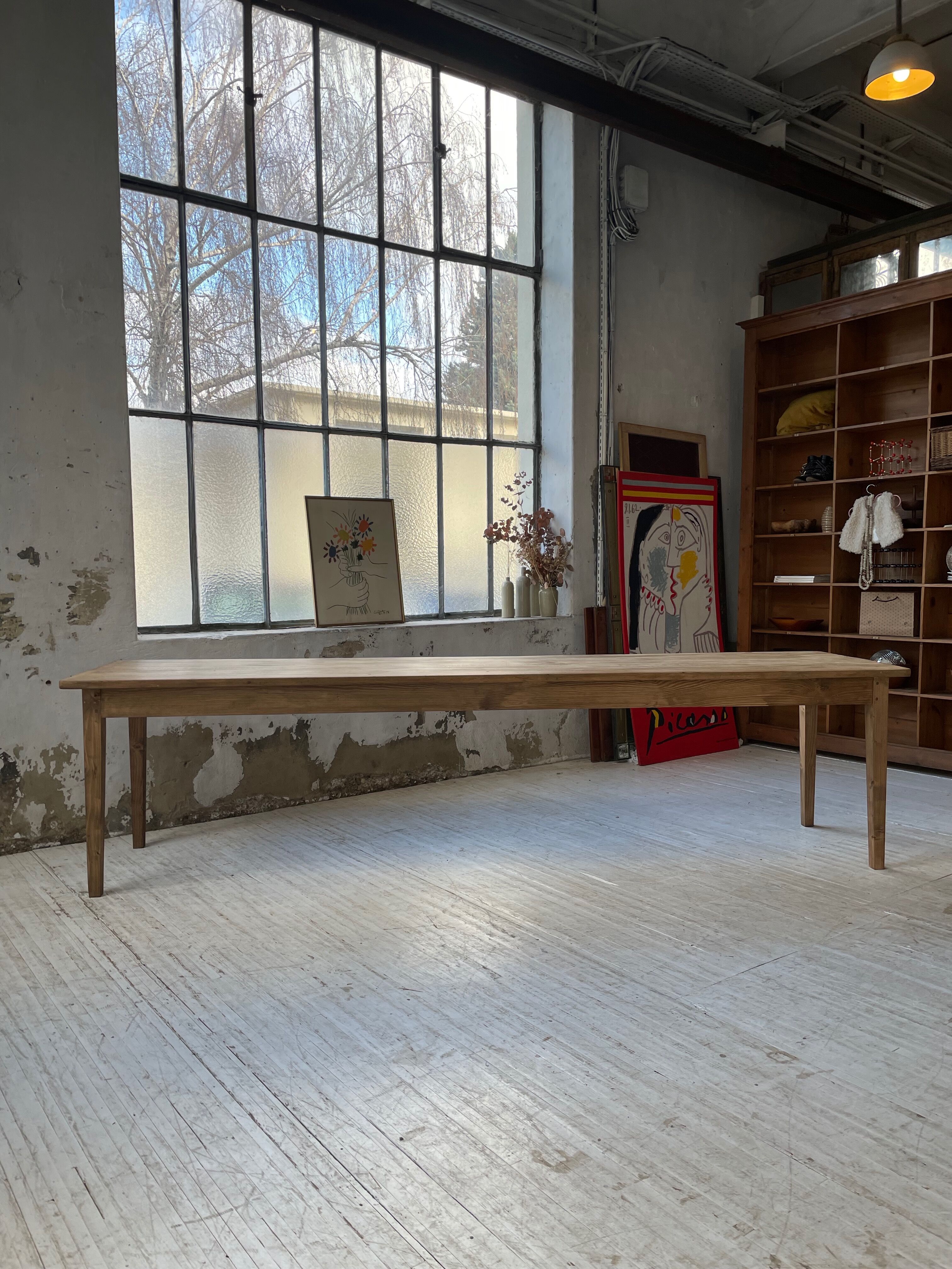 XL farmhouse table in beech and pine 3m